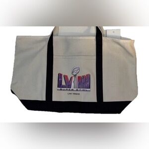 Super Bowl LVIII Las Vegas NFL Large Canvas Tote Bag Zipper